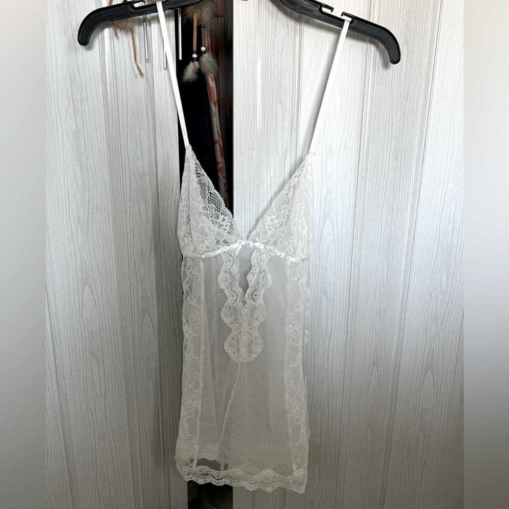 Beautiful white sheer babydoll lingerie